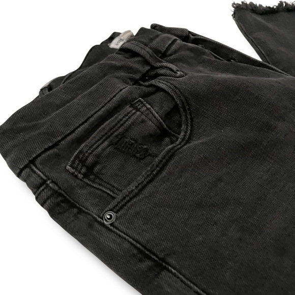 Good American Good Boy High Waist Skinny Jeans Size 28 Black Split Hem GBLFH625T - Picture 2 of 8